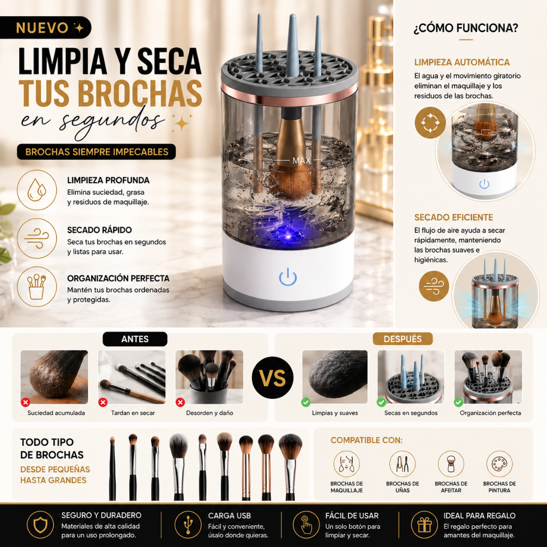 Limpiador Automático de Brochas 360°
