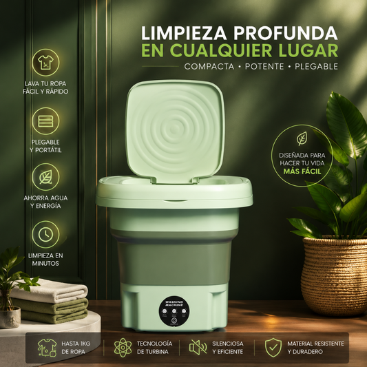 MiniWash Pro™ | Lavadora Plegable 8L